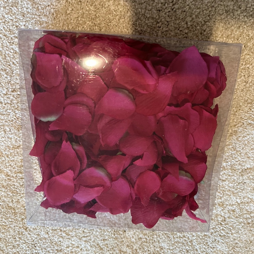 Box of Red Faux Rose Petals
